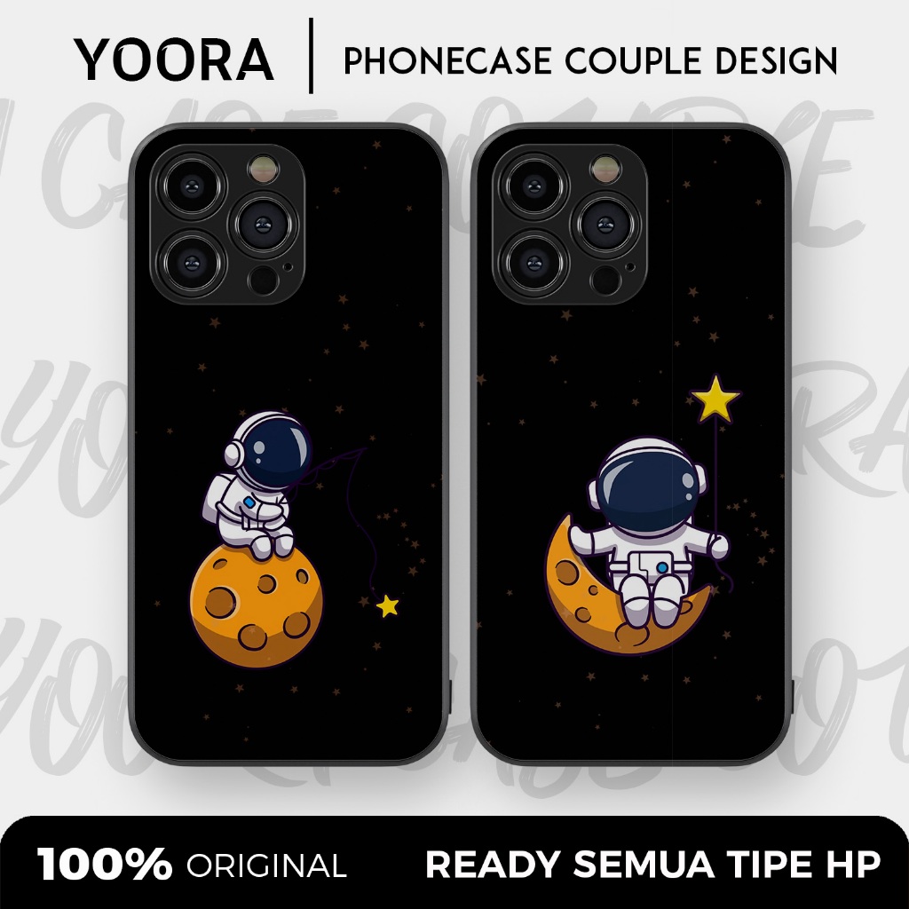 [AST17] Custom Case Couple Astronot Space Premium Bisa Untuk Semua Tipe Hp