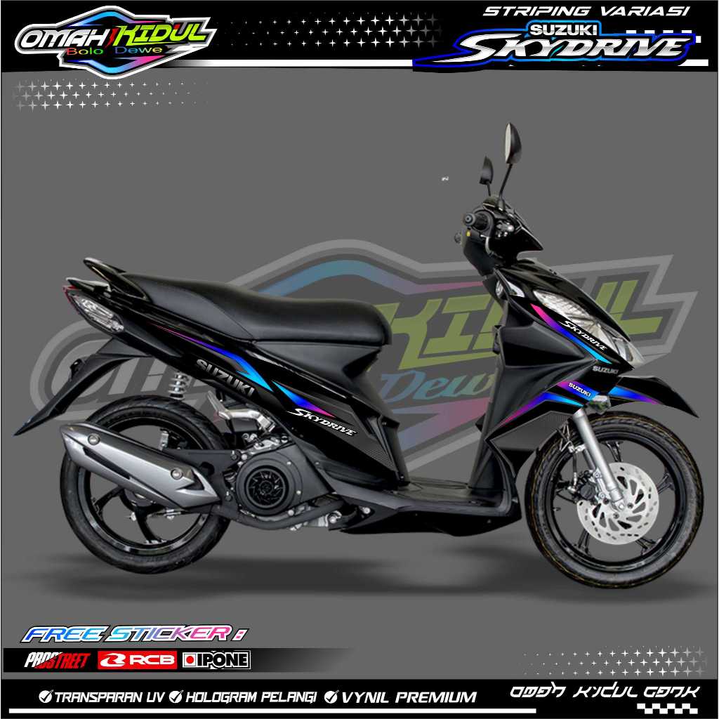 STRIPING VARIASI SUZUKI SKYDRIVE / STICKER LIST VARIASI MOTOR SUZUKI SKYDRIVE