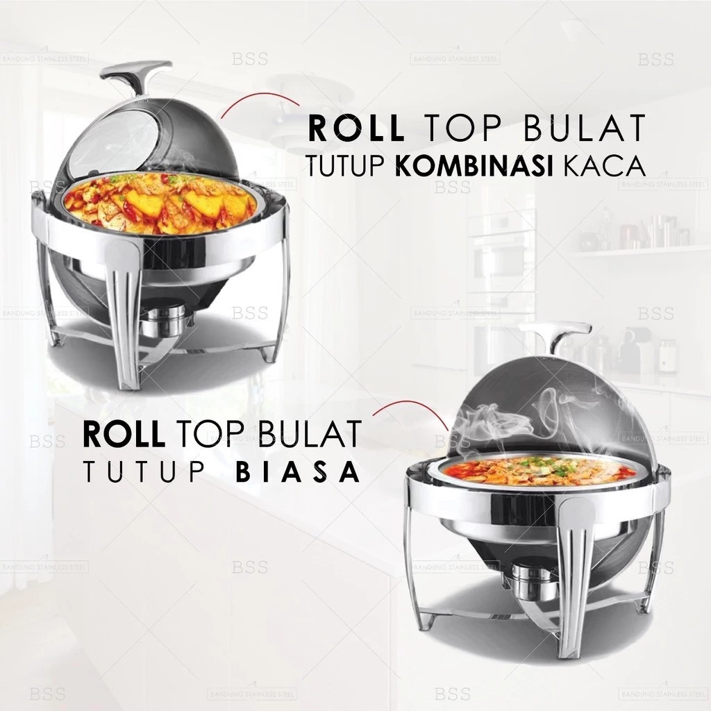 Roll Top Prasmanan Stainless 6 Liter / Tempat Makan Prasmanan