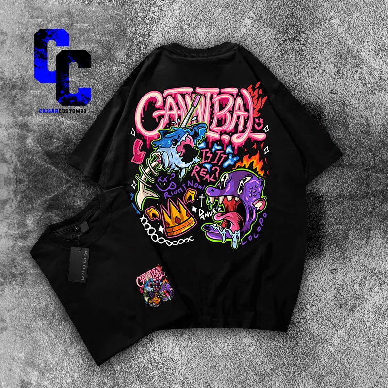 Kaos vintage CANIBAL Oversize Pria Wanita Distro Cotton Combed 24s Soft Streetwear Benhur Unisex baj