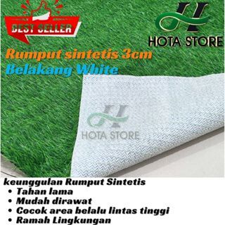Rumput sintetis 3CM rumput palsu, 1ROLL 2 Meter X 25 Meter (white)
