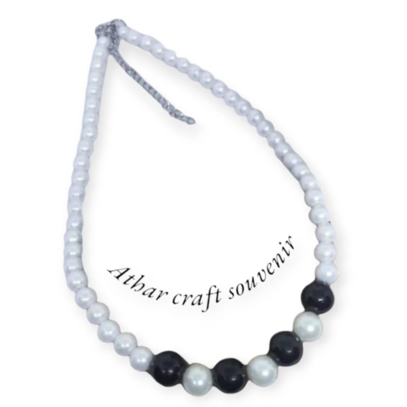 Kalung Mutiara Hitam putih / Kalung kondangan Kalung Hijab