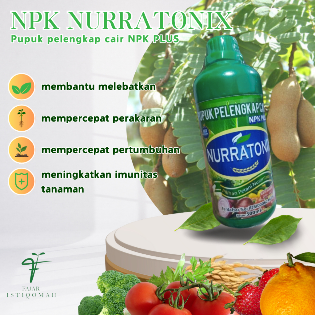 PUPUK PELENGKAP CAIR NPK PLUS ANTI JAMUR ZPT + GA7 NURRATONIX MENYUBURKAN ASAM ISI 500ML