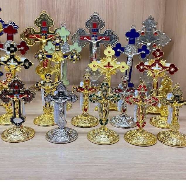 Festival.Store Salib Duduk Mini Katolik Pajangan Salib Dinding Gantung Rohani Korpus Yesus Souvenir