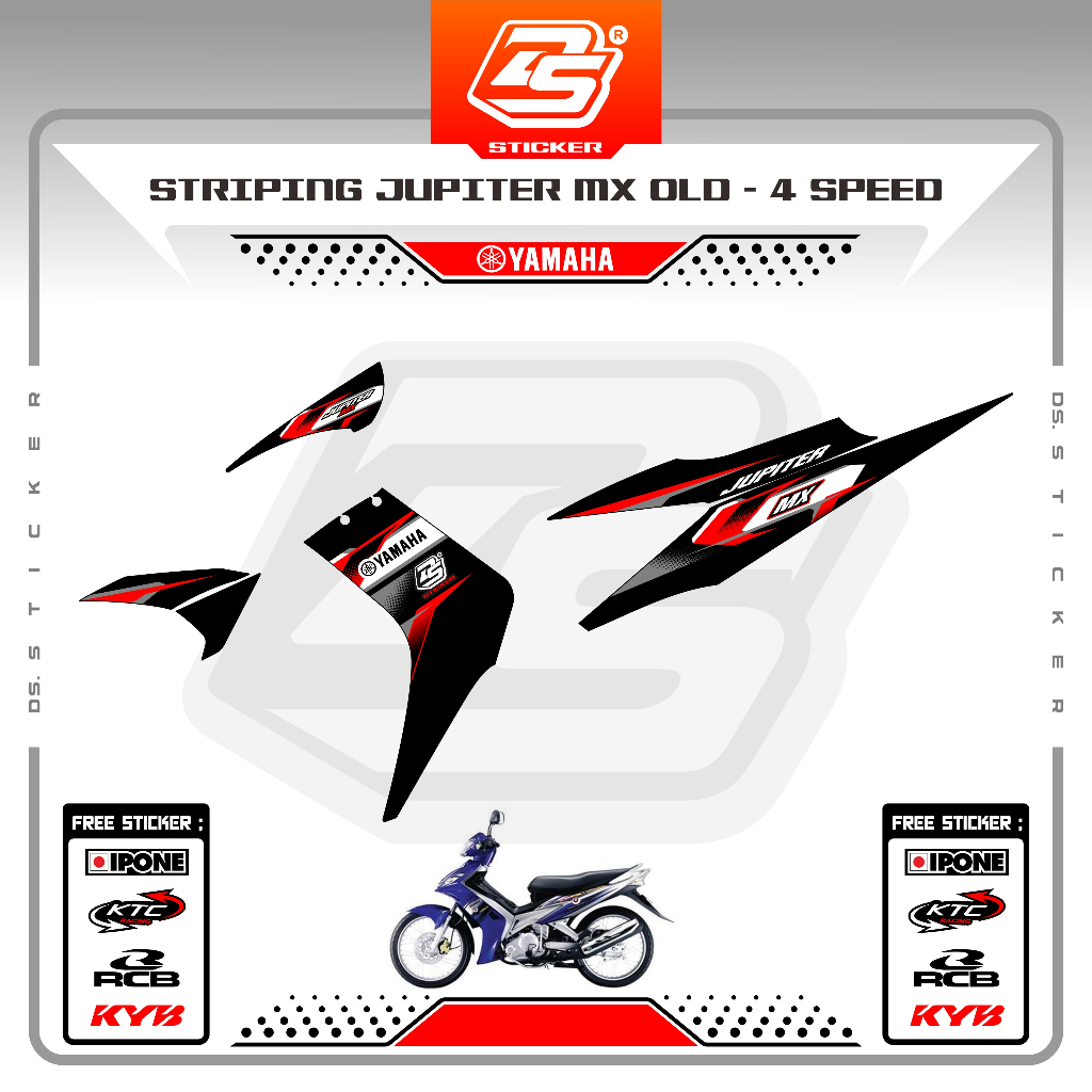 Stiker striping motor yamaha Jupiter MX 135 2009 2010 lama Sticker Jupiter mx old 4 Speed DS281224