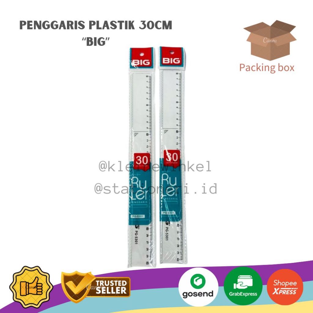 

Penggaris Plastik BIG 30cm ECER [ 1 PCS ]