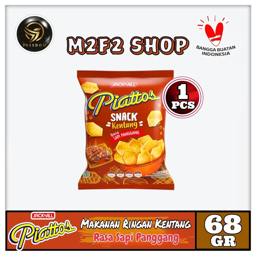 

Piattos Keripik Kentang Rasa Sapi Panggang | Snack Makanan Ringan Bag - 68 gr (Kemasan Satuan)