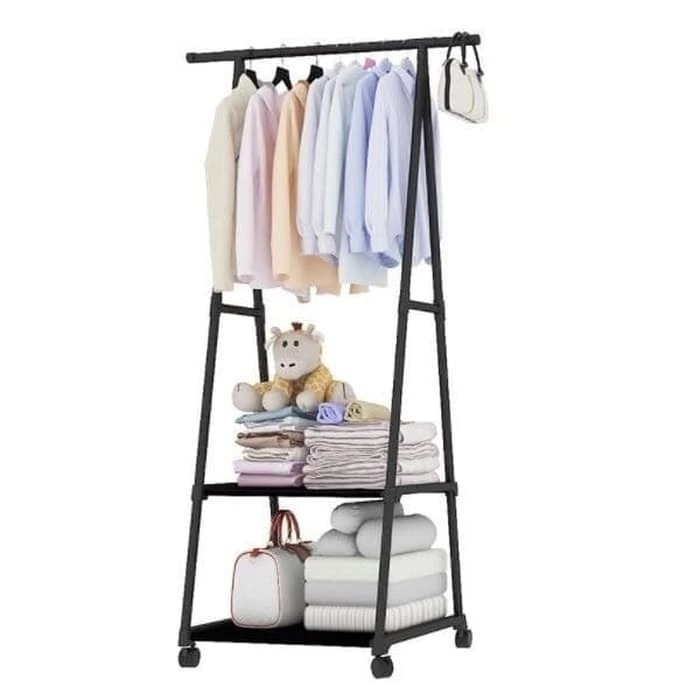 Gantungan Baju Aesthetic Rak Portable Triangle Stand Hanger Jemuran Baju