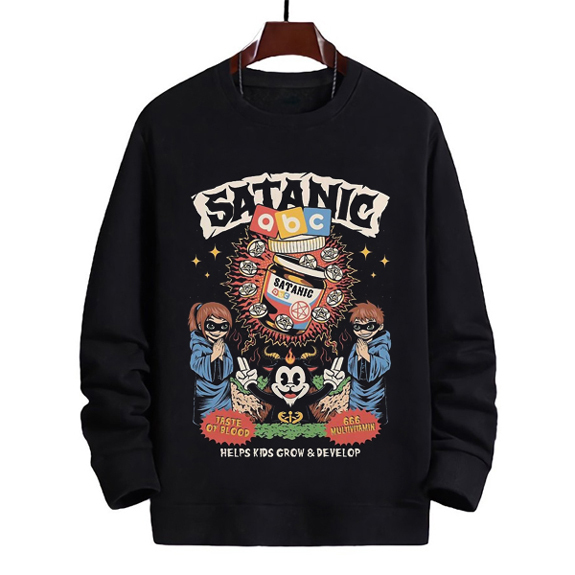 Sweater Satanic ABC Crewneck Cotton Fleece || READY STOCK LANGSUNG CO AJA