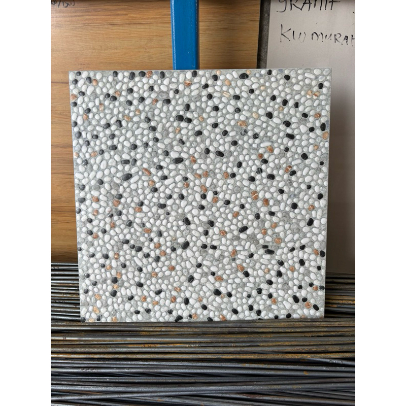 KERAMIK 40x40 LANTAI BATU ALAM ANTI SLIP GARASI ASIA TILE ORION GREY KW 1