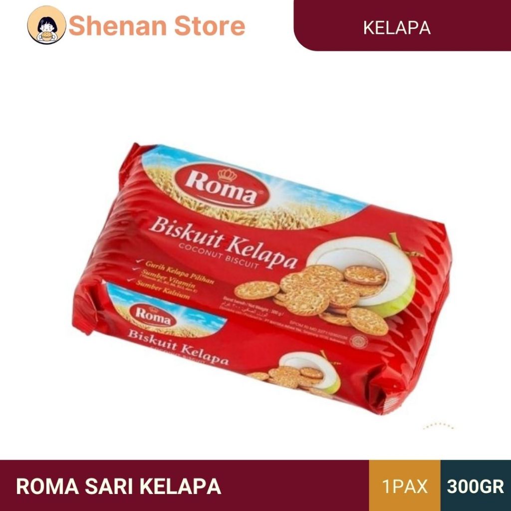 

ROMA BISKUIT KELAPA 300 GR COCONUT BISCUIT 300