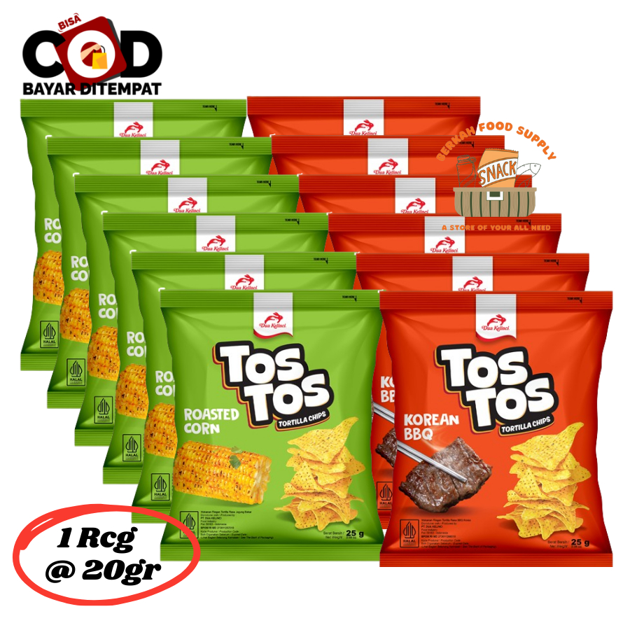 

[ BERKAH ] Tos Tos Tortilla Chips Renceng 10 X 20gr Dua Kelinci Tostos Korean Bbq Roasted Corn Nacho Cheese Snack Cemilan Enak Halal