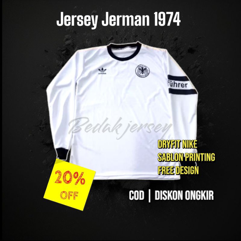 Jersey Jerman 1974 Full Printing Free Nameset