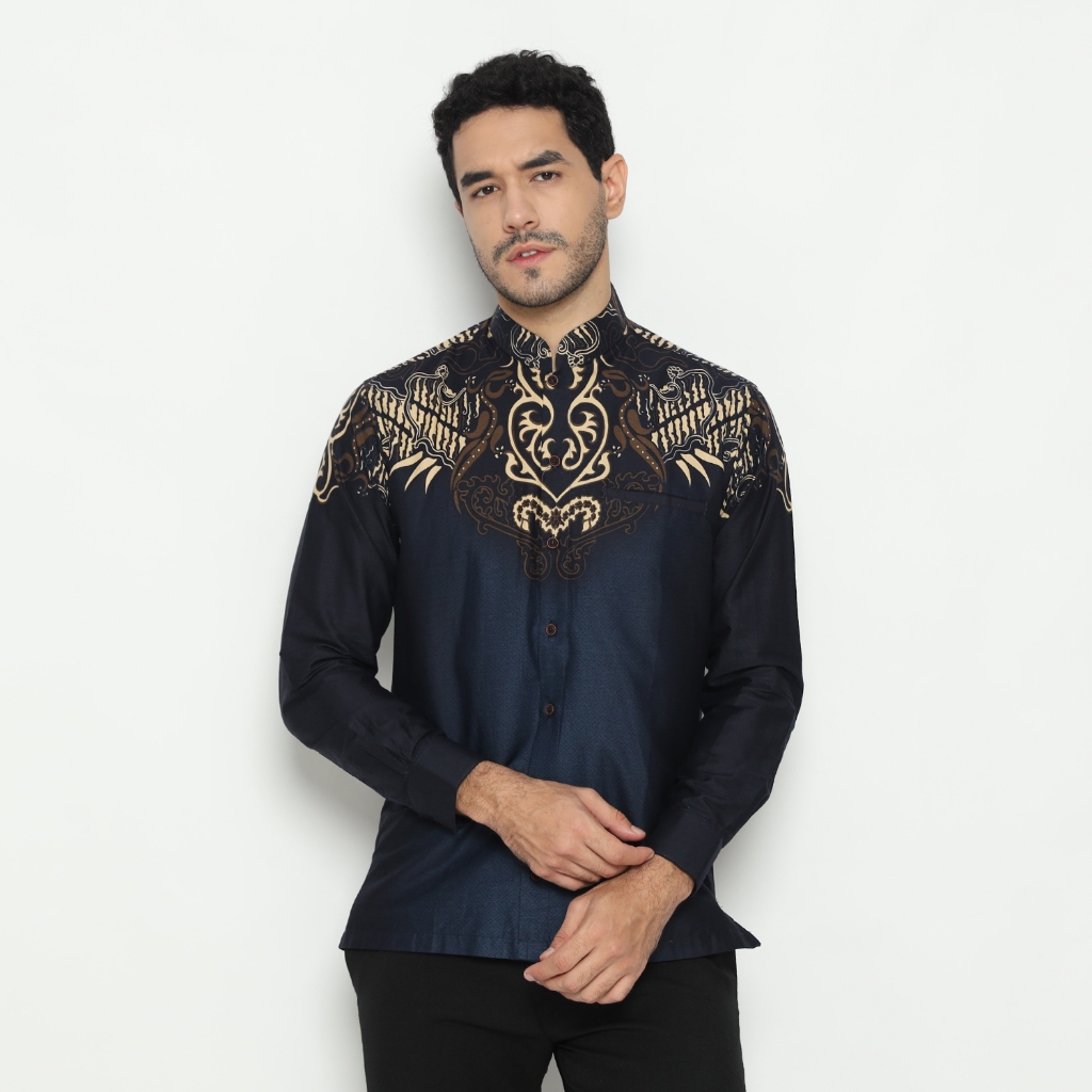 LUIGI RICCIO | Kemeja batik pria lengan panjang | Baju batik pria lengan panjang modern - Fashion Mu