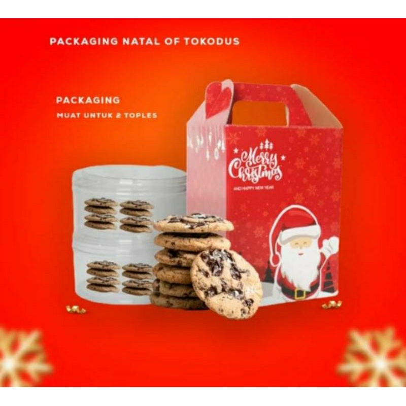Dus kue kering 500gram isi 3 toples nuansa natal