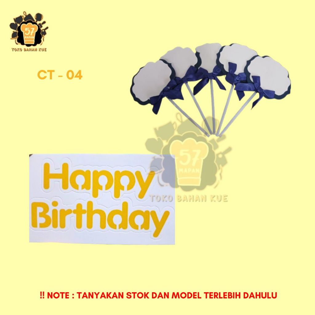 

CAKE TOPPER CT 04 HAPPY BIRTHDAY ISI 5 PCS