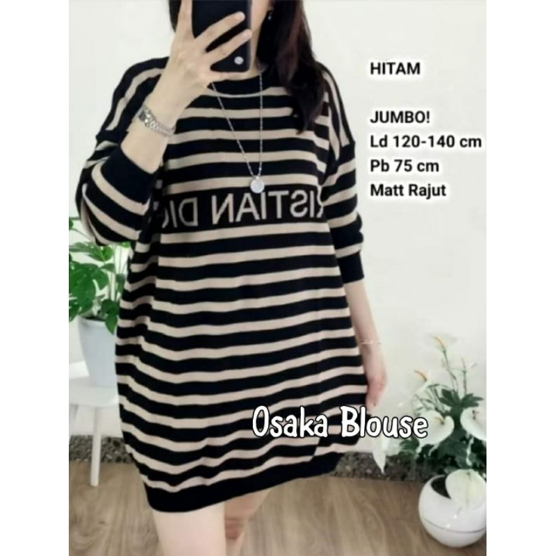 JUMBO  LD 120 - 140 CM SALUR OSAKA KAOS RAJUT BAJU WANITA JUMBO LD 120-140 cm