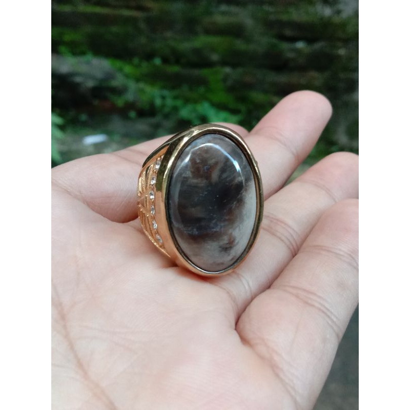 Natural Batu Cincin Fosil Kayu Kristal