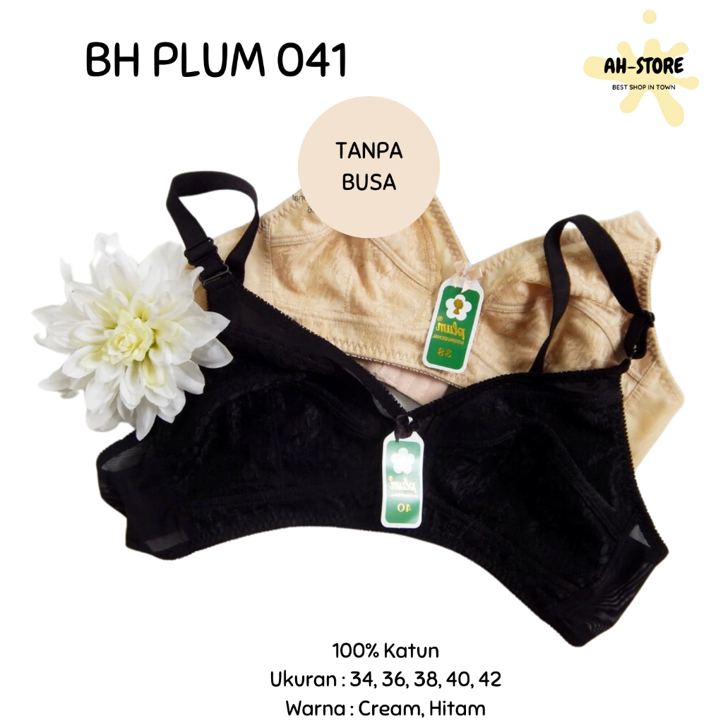 BH Wanita PLUM 041 JUMBO / BH Busa Tipis Tanpa Kawat - AHStore