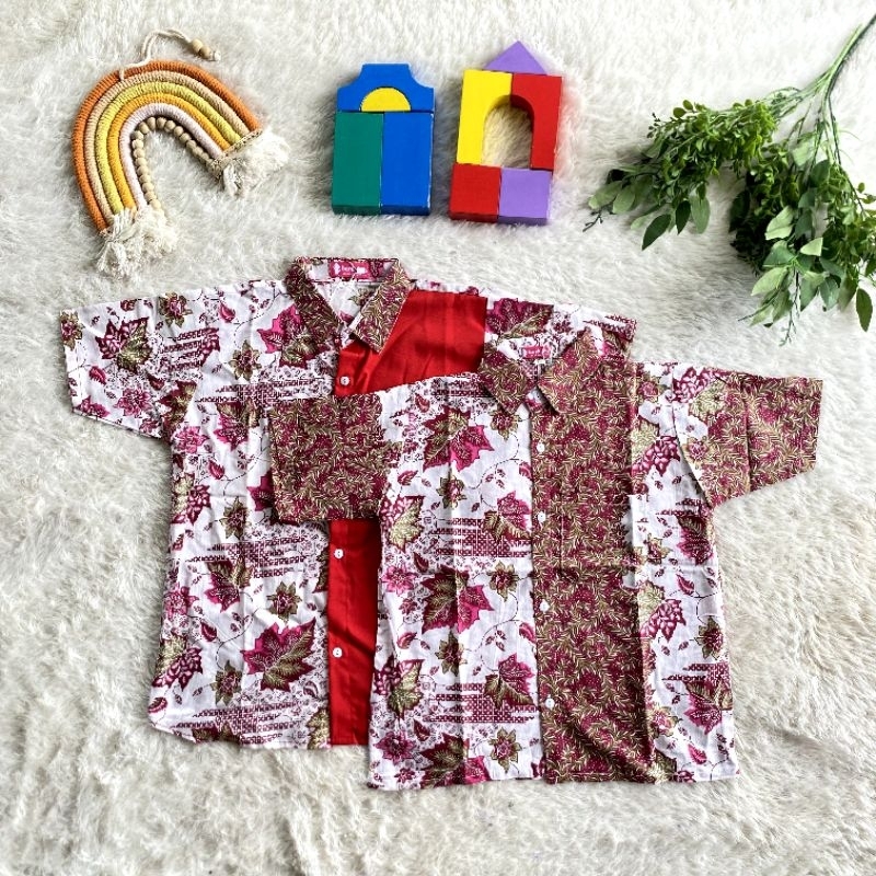 Kemeja Batik Anak Redzone Batik Kombinasi Kemeja Anak Laki Kemeja Ayah Kombinasi Keren