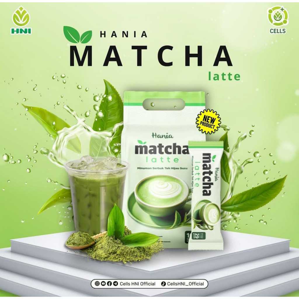 

Hania Matcha Latte HNI Minuman Serbuk Teh Hijau Susu