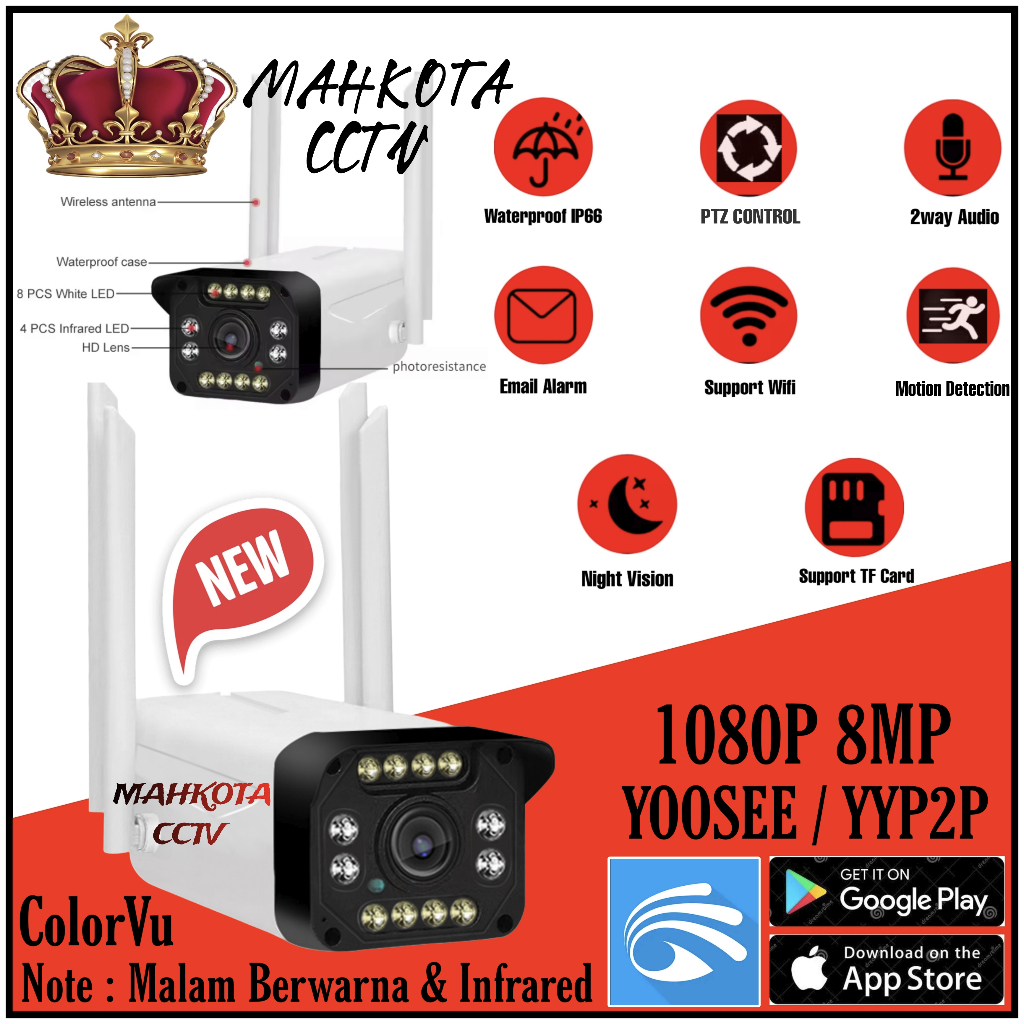 IP Kamera Yoosee 8MP Cctv Wifi Yoosee Outdoor Camera Wireless Yoosee Full HD Outdoor