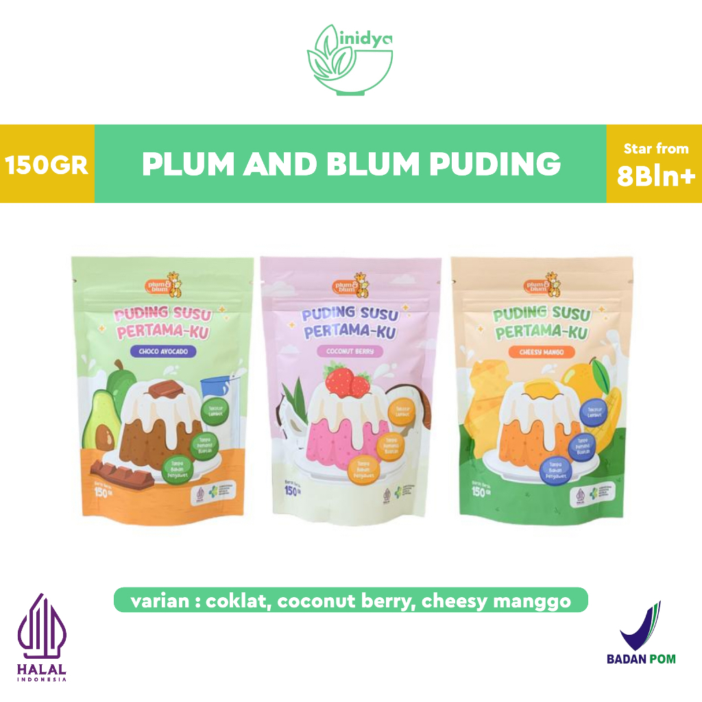 Plum & Blum Puding Susu Pertama-ku 150gr - Silky Puding Mpasi Puding Bayi Promina Milna