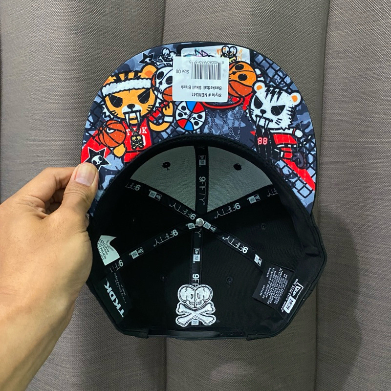 Snapback New Era Cap 9Fifty Tokidoki TKDK Basketball Skull Black Hat