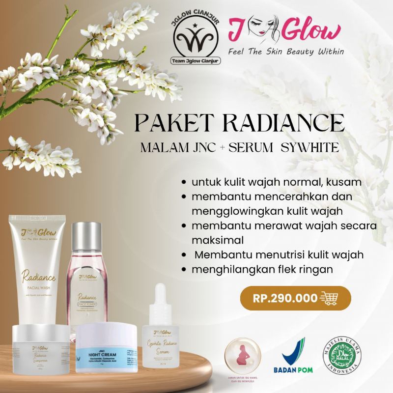 J-Glow - Radiance whitening( JNC night cream dan serum sywhite)