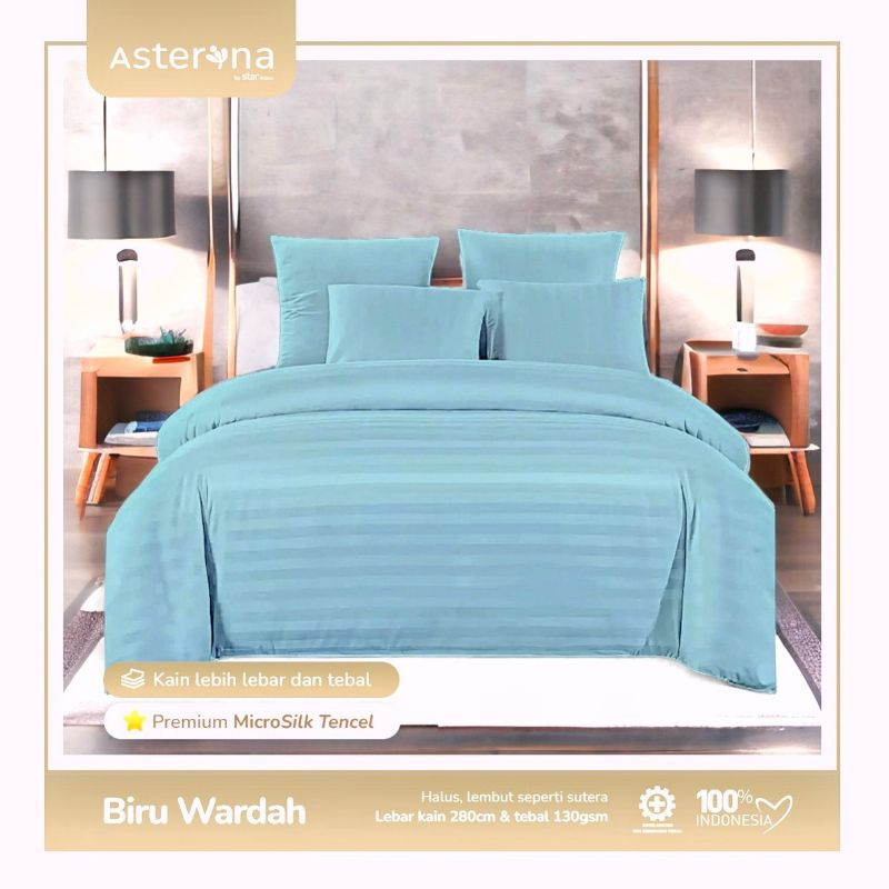 SPREI SET MICROSILK TENCEL/ SPREI HOTEL SALUR BIRU WARDAH
