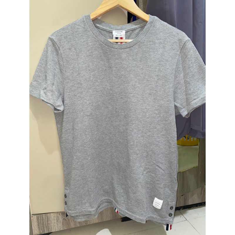 authentic thom browne pique grosgrain signature logo t shirt