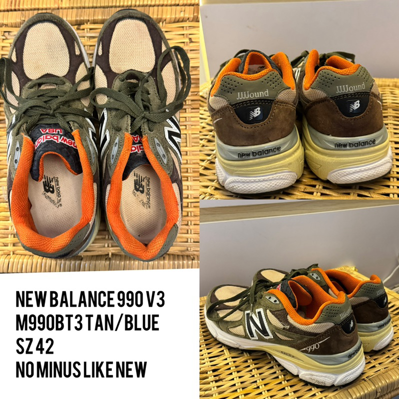 NEW BALANCE 990 V3 M990BT3 TAN/BLUE second sz 42