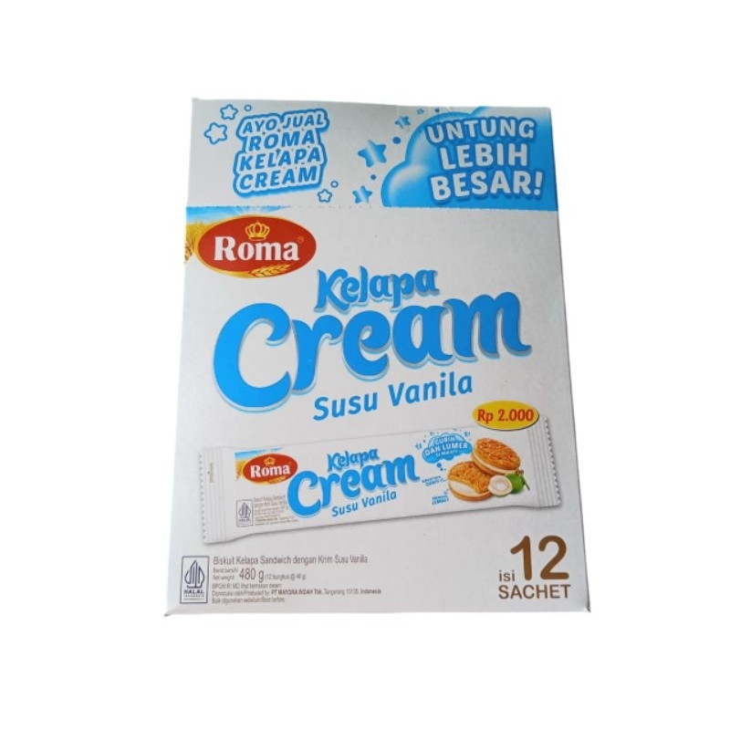 

Roma Kelapa Cream 1 box isi 12