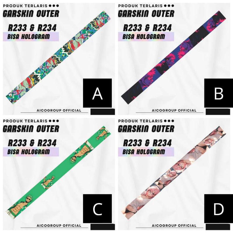 

stiker outer garskin R 233 bisa hologram das custom