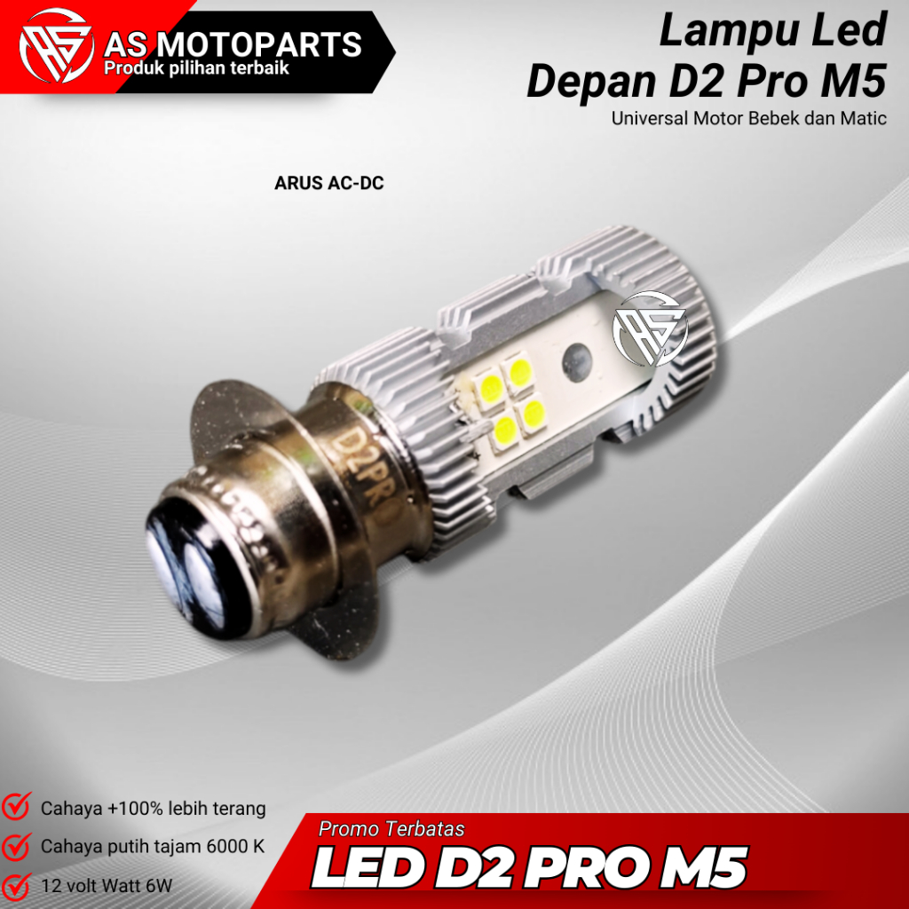 Promo  Lampu Led Depan Motor Philips M5 Led 2 Sisi Lampu Utama Led H6 Laser Jauh Dekat