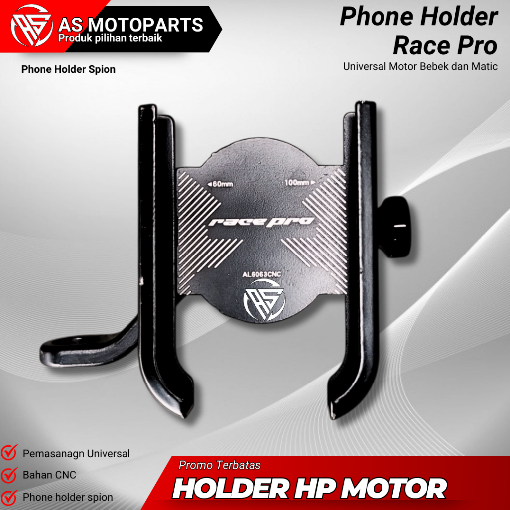 AS MOTOPART HOLDER HP PHONE HOLDER SPION BAHAN CNC HARGA SEPAKET HOLDER HP DUDUKAN HP MOTOR PHONE