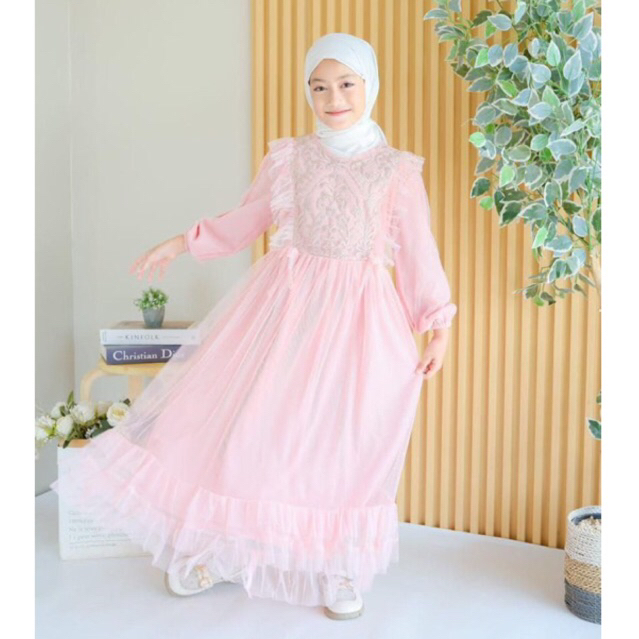 [RUMAH AYASHA] gamis dress panjang anak perempuan 2-6 tahun bahan tutu halus busana muslim anak GAMI