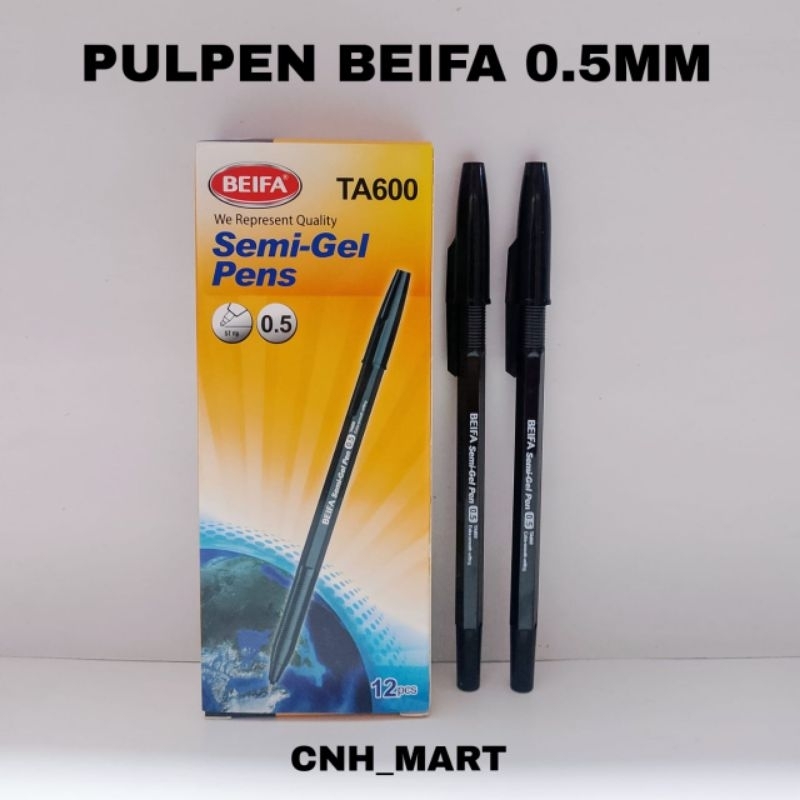 

Beifa Semi Gel Pen 0.5MM Smooth Writing & Fast Drying TA600A - Pena - Ballpoint -Harga 12 Pcs