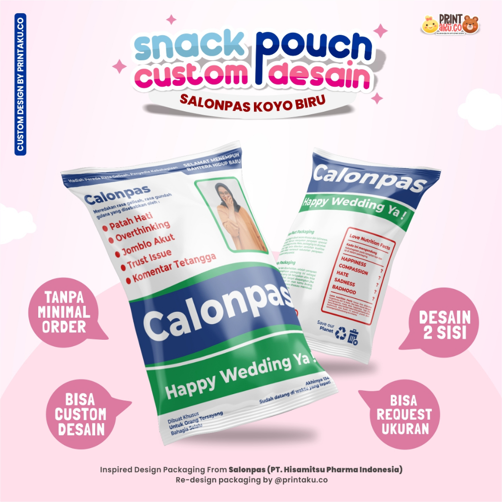 

Bungkus Kado Custom | Snack Custom Foto Teks Bungkus Kado Pouch Jumbo | Series Salonpas
