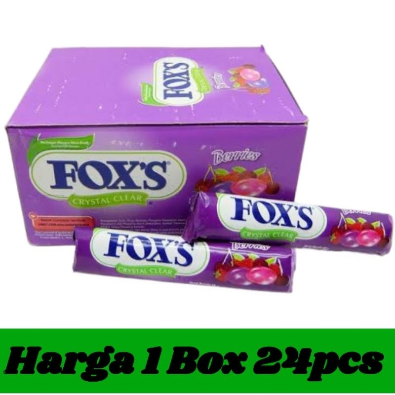 

Fox's Berries Crystal Clear 24 Stick x 27gr - Permen Foxs Penyegar Mulut Ovale Candy