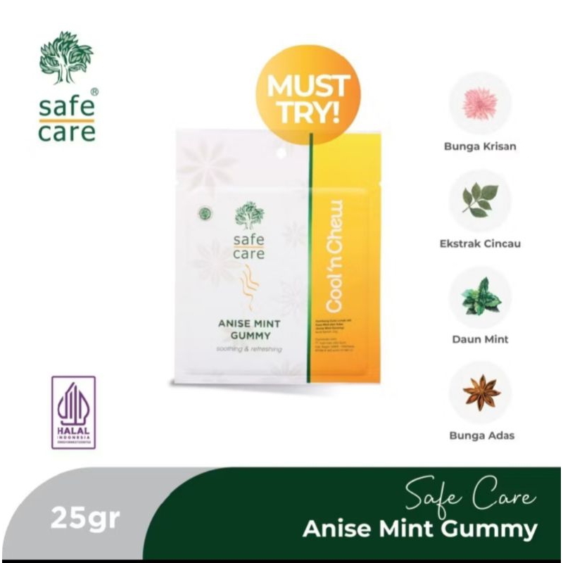 

SAFE CARE PERMEN ANISE MINT GUMMY 25 GR/SAFECARE PERMENN JELLY