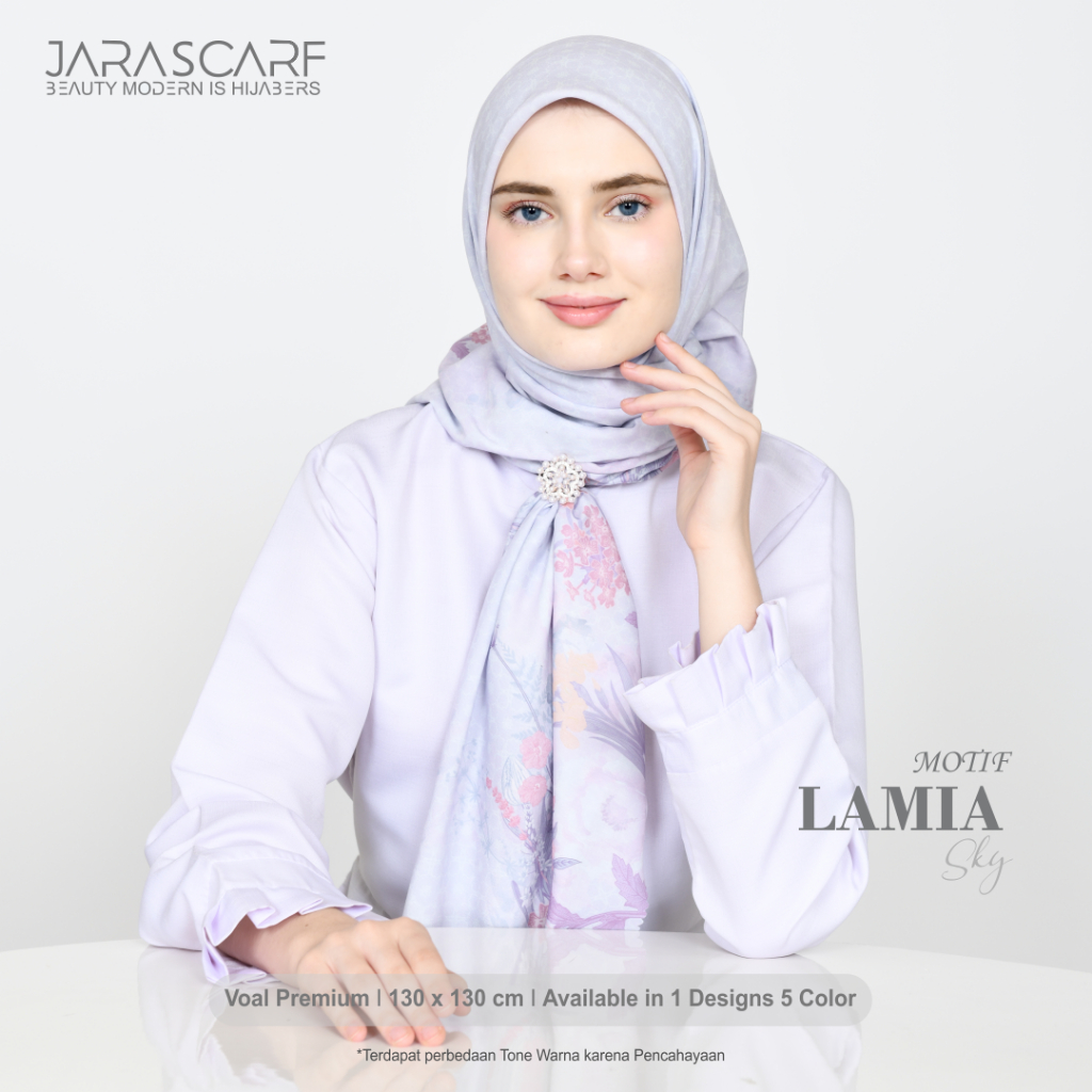 jilbab motif segi empat premium jumbo / jilbab motif segi empat premium 130 x 130 Jara Scarf