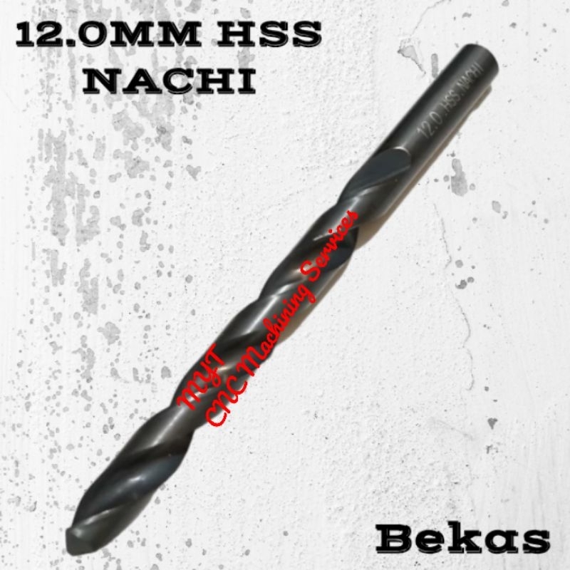 BorDrill Mata Bor Besi 12.0mm Nachi Mata Bor Besi 12 mm hss nachi bekas mulus tajam