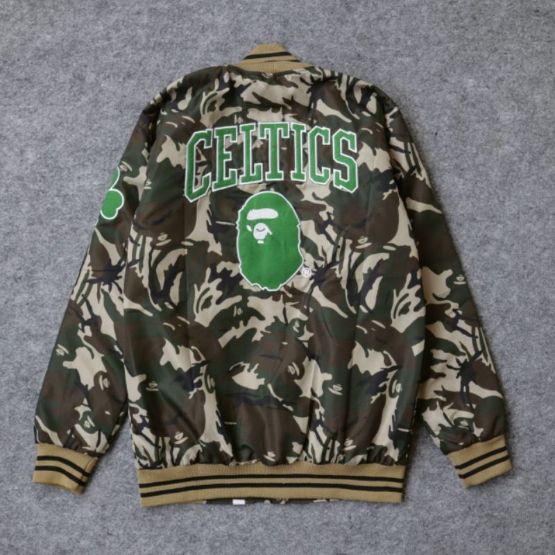 Jaket Varsity Bape Celtics Jaket Bomber Varsity Jaket Bomber Unisex
