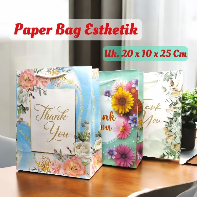 

[ISI 12] Paper Bag - Tas Kertas Motif Aesthetic Uk.20x10x25 Cm