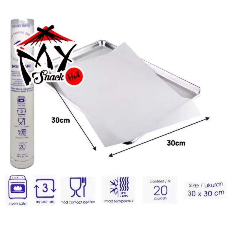 

KERTAS ROTI 30CMx30CMx20LEMBAR ALAS LOYANG BAKING PAPER ANTI LENGKET KUE MINYAK LAYANG WAX LEMBARAN