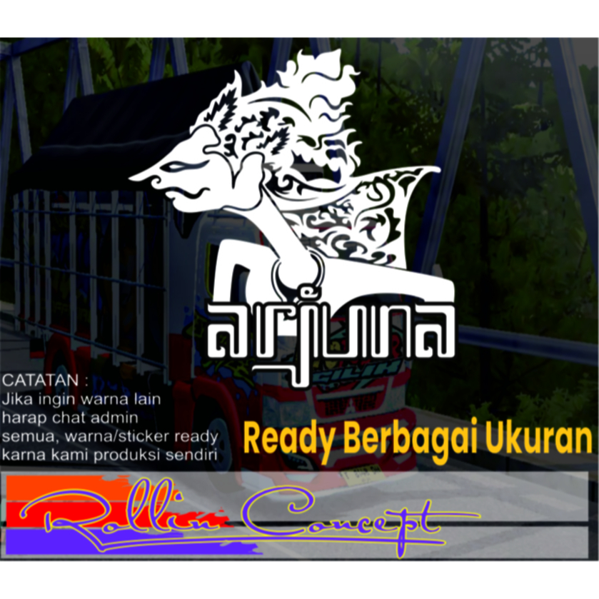 ccuting stiker wayang arjuna kaca mobil dll..