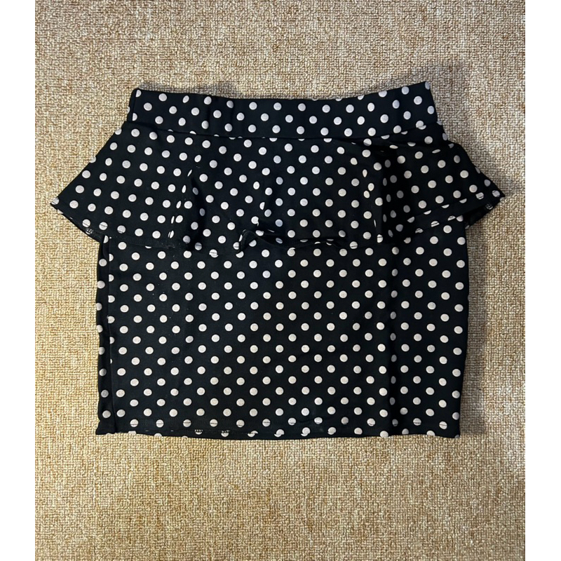 SUITEBLANCO - Rok Pendek Polkadot Hitam Putih