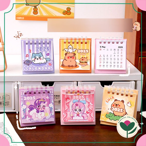 

Kalender mini 2025 lucu cute gambar capybara little pony kalender meja mini MK1870