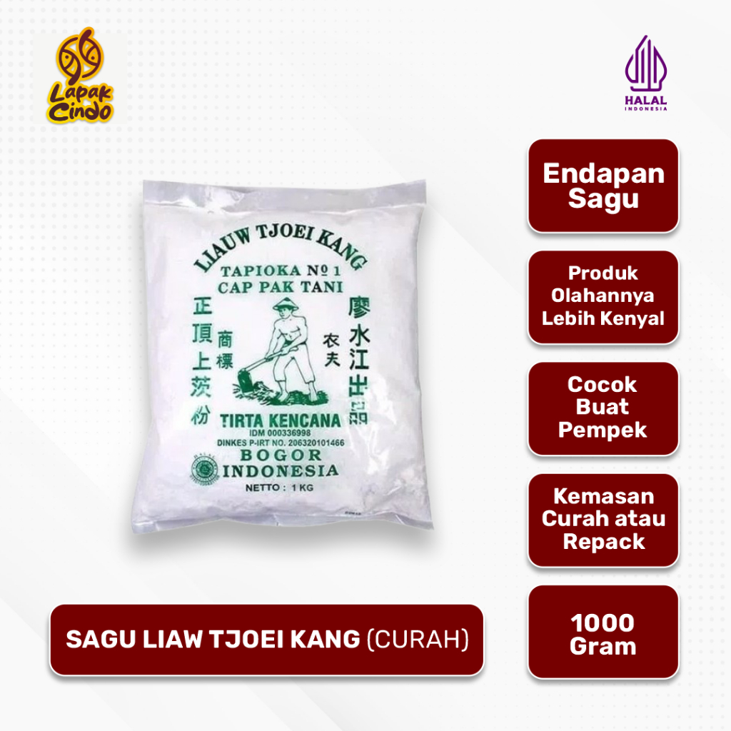 

aina Sagu Liauw Tjoei Kang Curah / Kemasan Karung di Repack 1000g